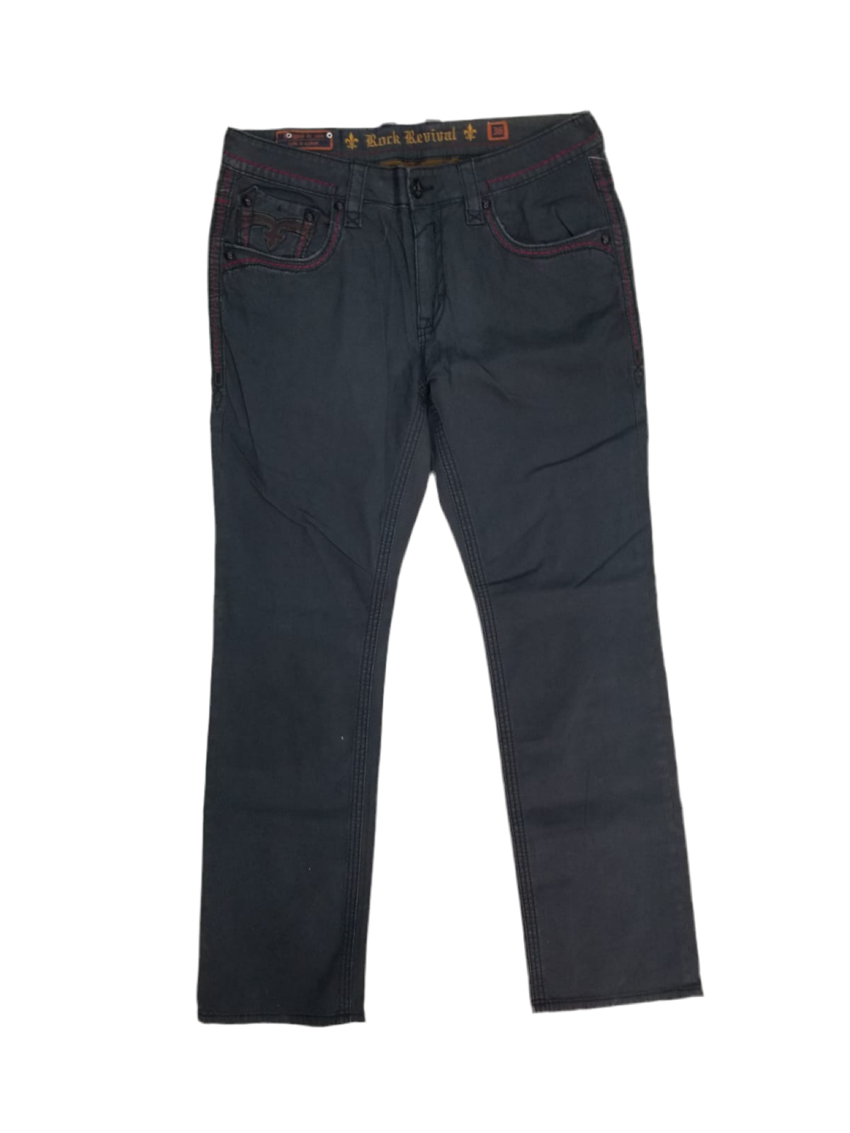 Jeans Rock Revival straight hilo rojo 36