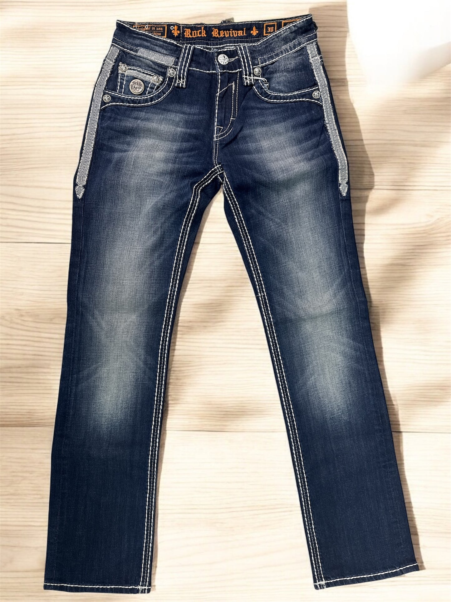 Jeans Rock Revival Mens Chris Straight
