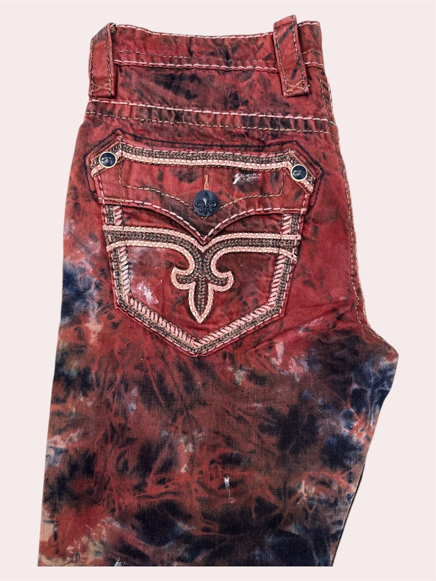 Jeans Rock Revival straight Dan red wine