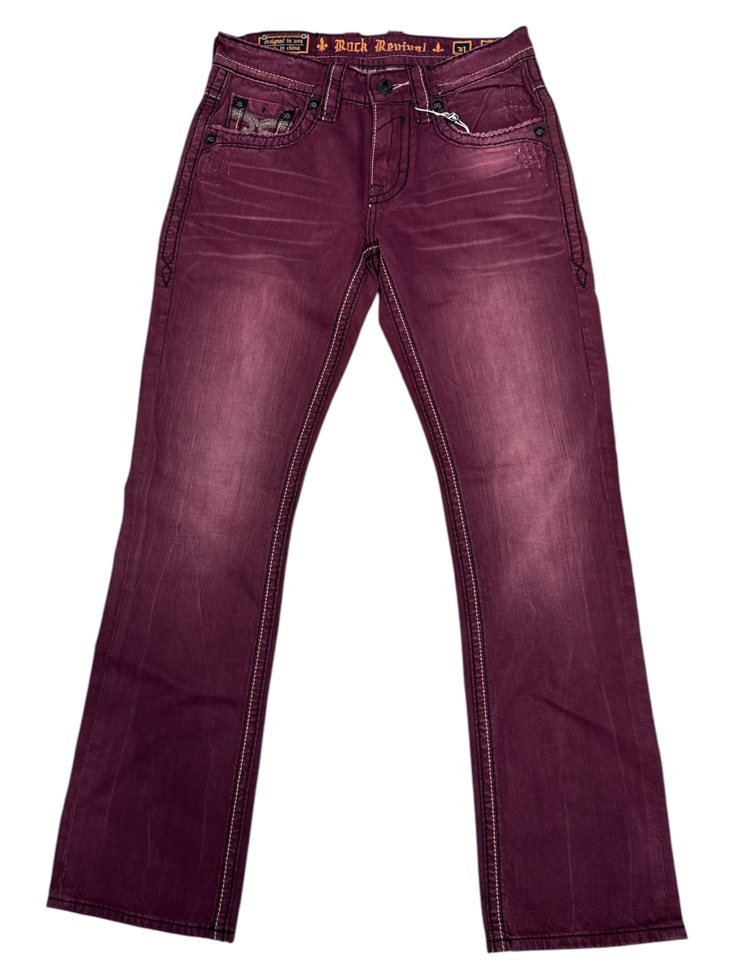 Jeans Rock Revival straight Pierre red wine 31
