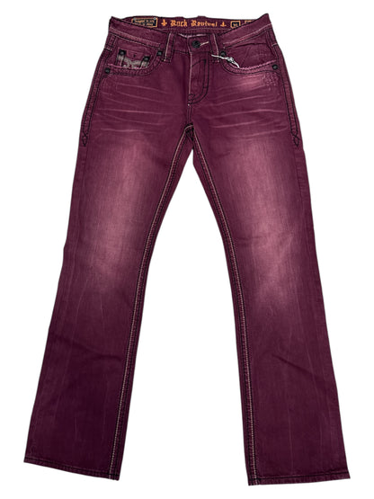 Jeans Rock Revival straight Pierre red wine 31