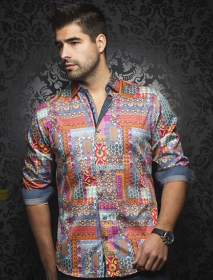 Camisa Au Noir manga larga estampada