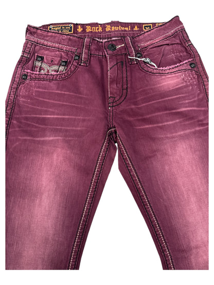 Jeans Rock Revival straight Pierre red wine 31