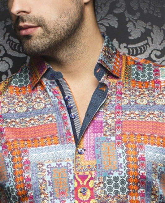 Camisa Au Noir manga larga estampada