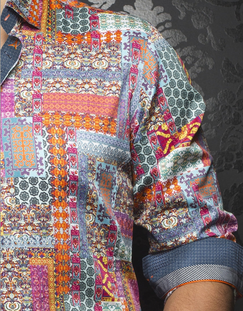 Camisa Au Noir manga larga estampada