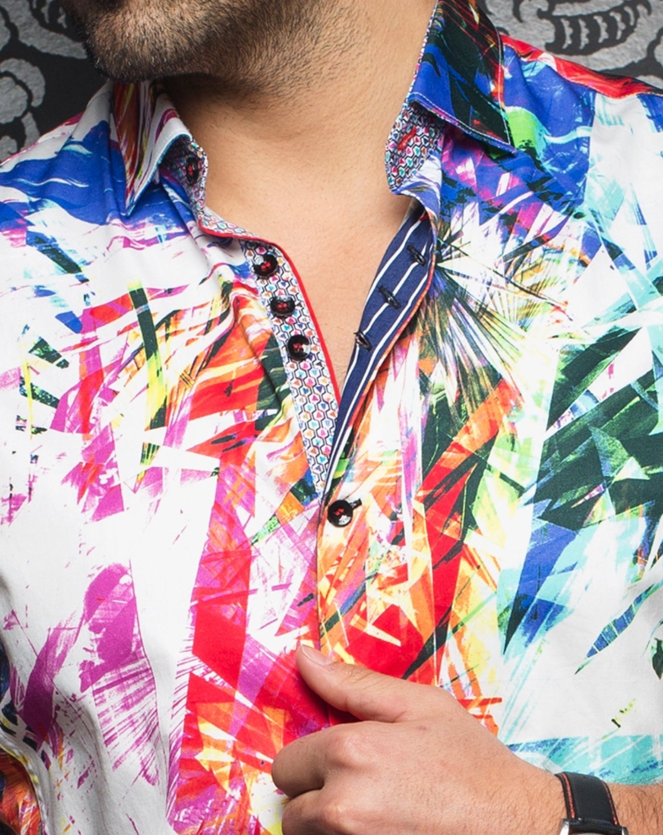 Camisa Au Noir manga larga estampada