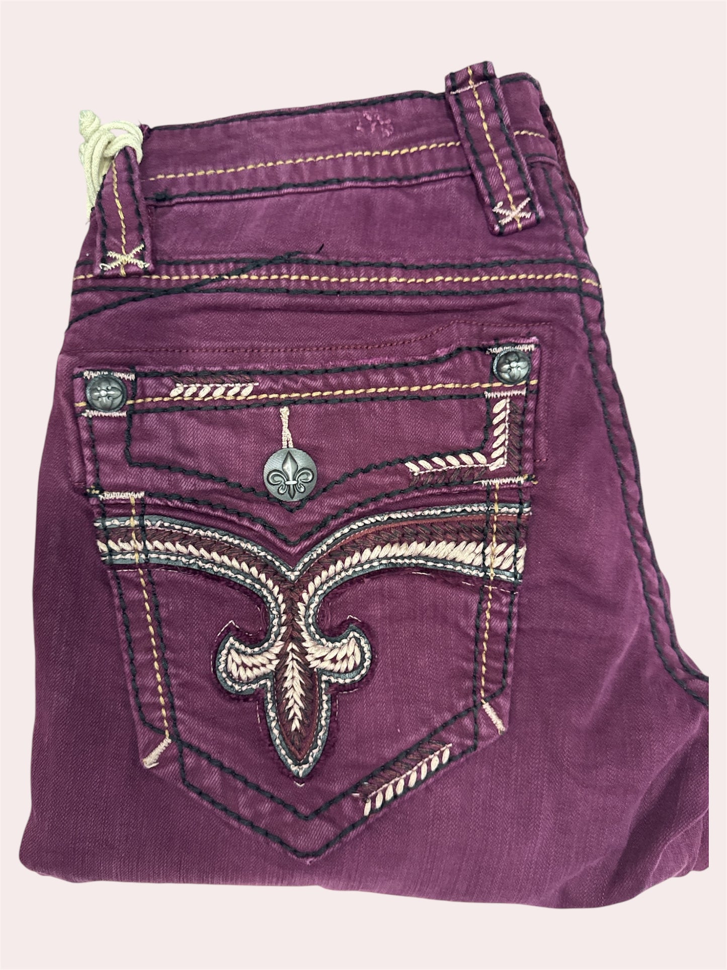 Jeans Rock Revival straight Mike red wine 30